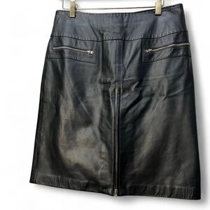 Vintage 90’s Cache 100% Leather Mini Skirt Women’s 6 Moto Biker Grunge Goth